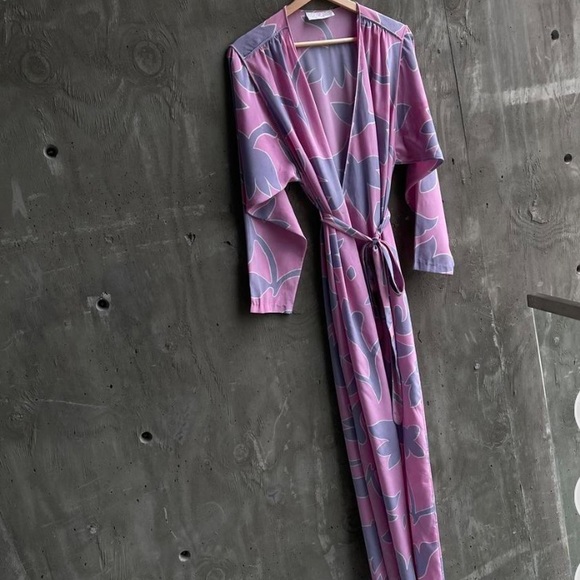 Vintage givenchy kimono wrap robe/ dress size medium - Picture 2 of 4